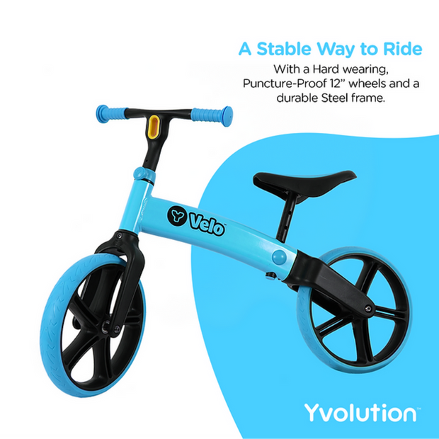 Yvolution Y Velo Senior Balance Bike |12" No-Pedal Training Bicycle for Children Ages 3,4,5 Years