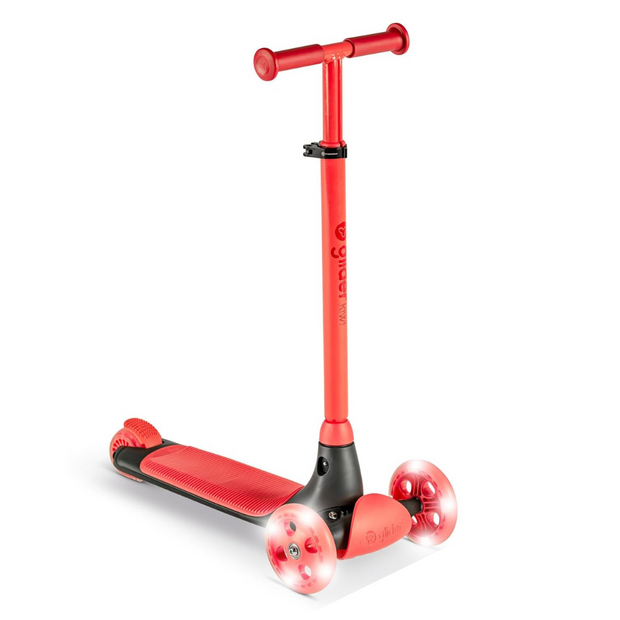 Yvolution Y Glider Kiwi Scooter for Kids Ages 3-8, 3 Wheel Scooter with LED Wheels