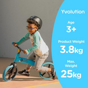 Yvolution Y Velo Senior Balance Bike |12" No-Pedal Training Bicycle for Children Ages 3,4,5 Years