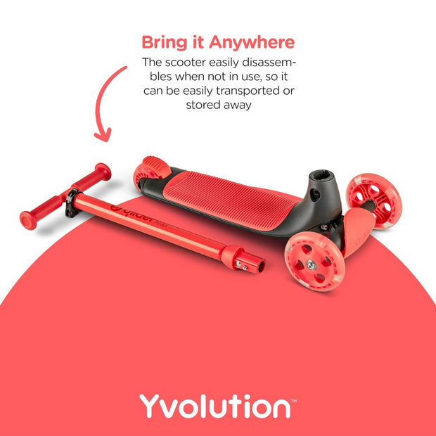 Yvolution Y Glider Kiwi Scooter for Kids Ages 3-8, 3 Wheel Scooter with LED Wheels