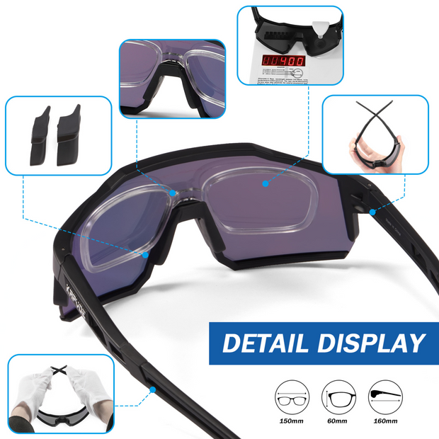 KAPVOE CYCLING GLASS SINGLE LENS | BLACK LENS & TRANSPARENT FRAME