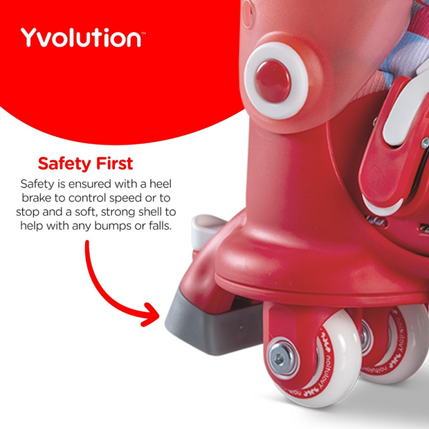 Yvolution Twista Skates , 2 in 1 Adjustable Roller Skates, Converts from Tri-Wheel to Inline Skates