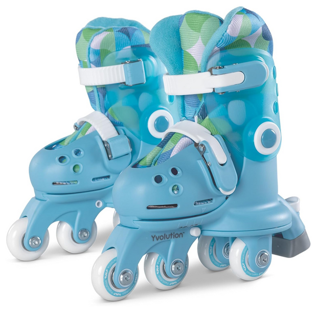 Yvolution Twista Skates , 2 in 1 Adjustable Roller Skates, Converts from Tri-Wheel to Inline Skates