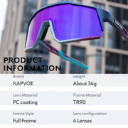 KAPVOE CYCLING GLASS SINGLE LENS |RED LENS & BLACK/WHITE FRAME