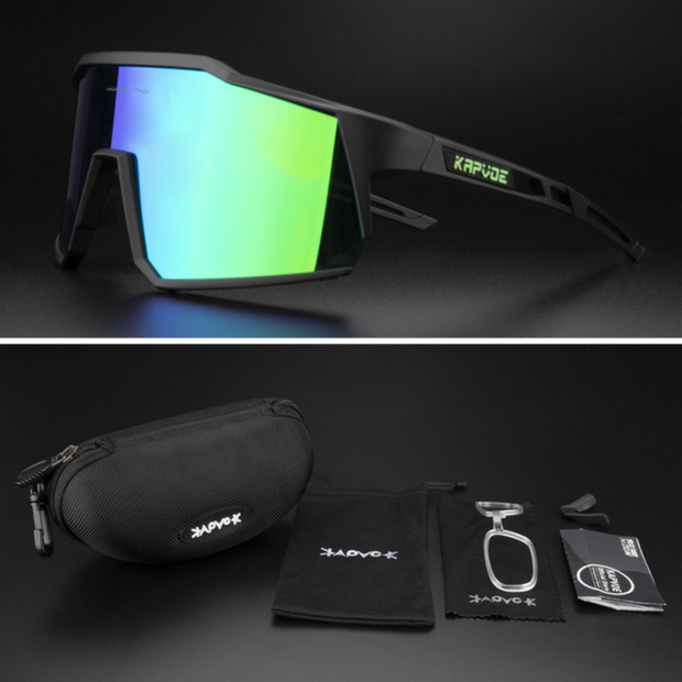 KAPVOE CYCLING GLASS SINGLE LENS |  GREEN LENS &BLACK FRAME