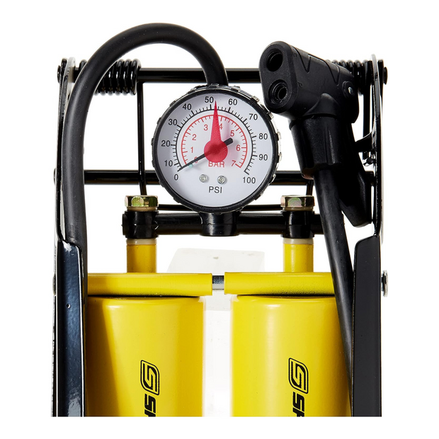 SPARTAN BICYCLE DOUBLE CYLINDER FOOT PUMP - 200PSI