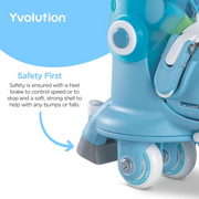 Yvolution Twista Skates , 2 in 1 Adjustable Roller Skates, Converts from Tri-Wheel to Inline Skates