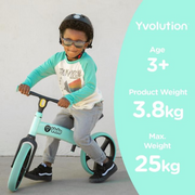 Yvolution Y Velo Senior Balance Bike |12" No-Pedal Training Bicycle for Children Ages 3,4,5 Years