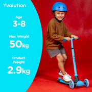 Yvolution Y Glider Kiwi Scooter for Kids Ages 3-8, 3 Wheel Scooter with LED Wheels