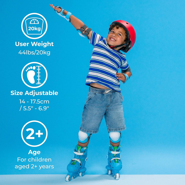 Yvolution Twista Skates , 2 in 1 Adjustable Roller Skates, Converts from Tri-Wheel to Inline Skates