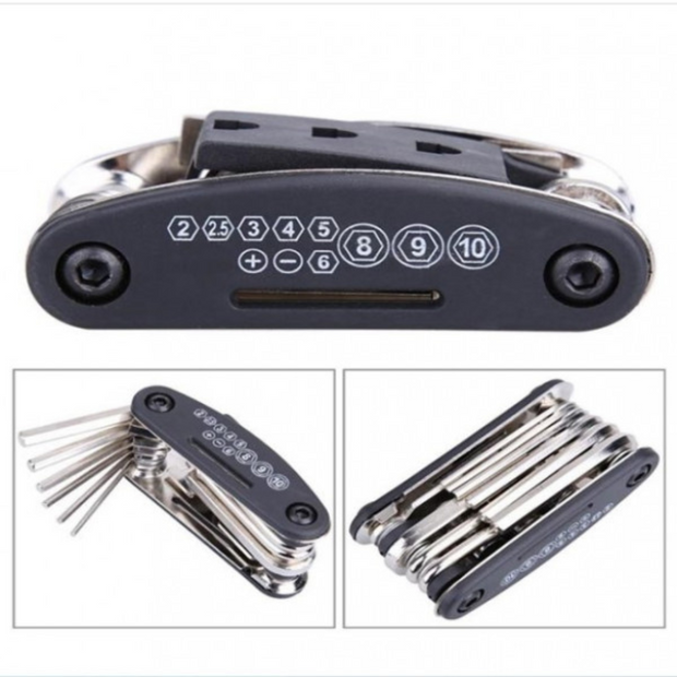 16 IN 1 BIKE POCKET REPAIR TOOLS SET BICYCLE MULTIFUNCTIONAL TOOL KIT