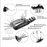 16 IN 1 BIKE POCKET REPAIR TOOLS SET BICYCLE MULTIFUNCTIONAL TOOL KIT