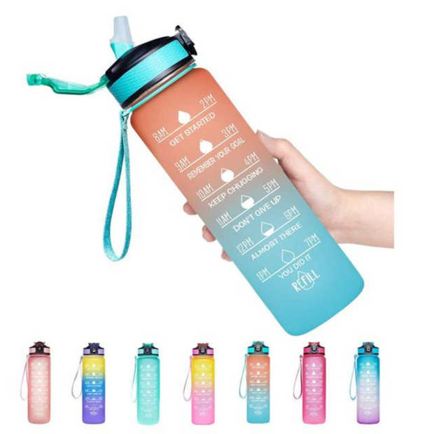 WATER BOTTLE 1L WITH TIME MARKER