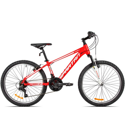 SPARTAN KID'S CALIBRE HARDTAIL 24" MOUNTAIN BIKE|FLAME RED|SAND GREY