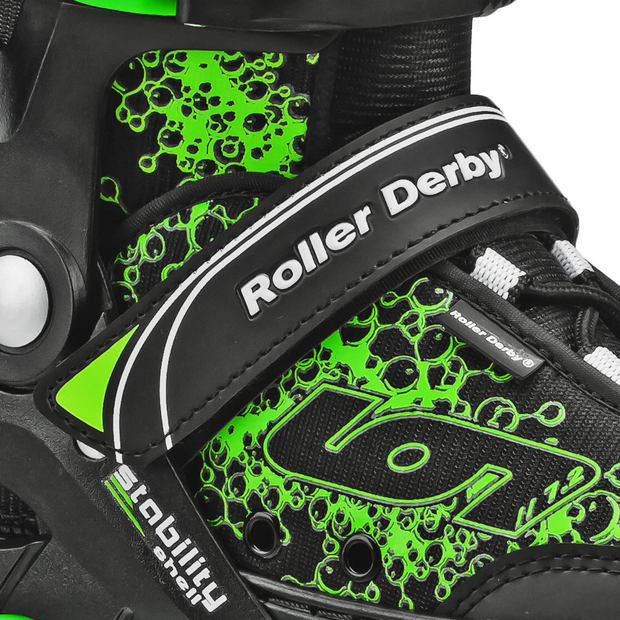 ROLLER DERBY ION 7.2 BOYS INLINE SKATE BLACK GREEN