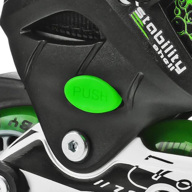 ROLLER DERBY ION 7.2 BOYS INLINE SKATE BLACK GREEN